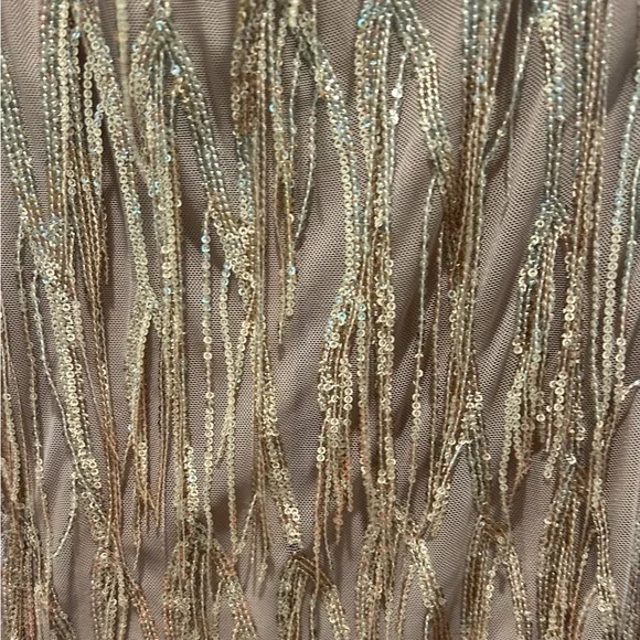 Juniors Honey and Rosie Fringe Sequin One-Shoulder Bodycon Midi Dress - Picture 8 of 12